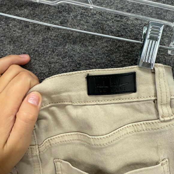 Nicole Miller Pants Women 4 Beige High Rise Bootcut Soho Flat Front Cotton - Picture 6 of 9